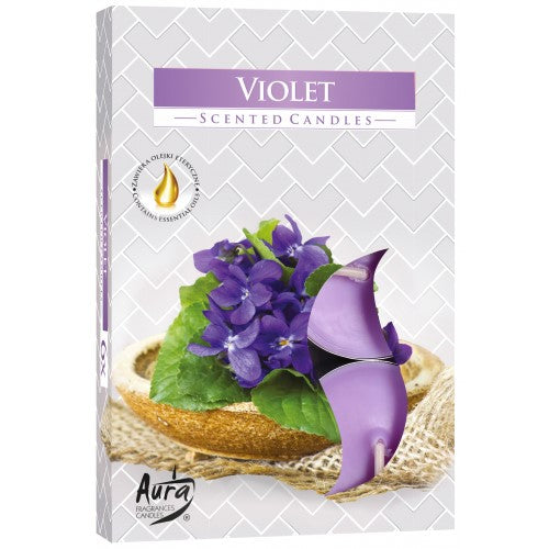 Aura Candles - Scented Tealights - Pack of 6 - Violet