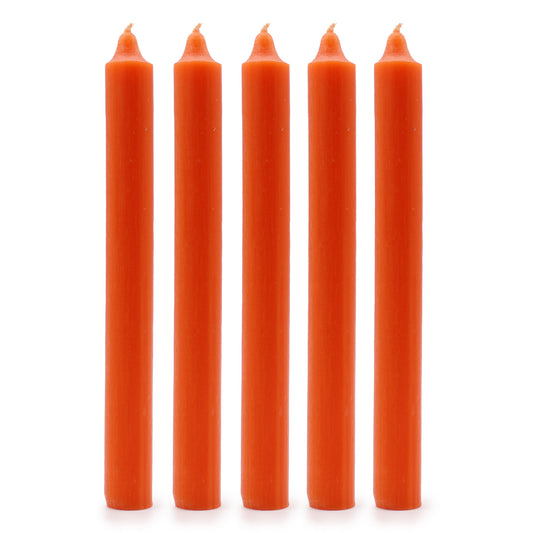 Hand Drawn - Dinner Table Candles - Orange - 20cm - Pack of 21