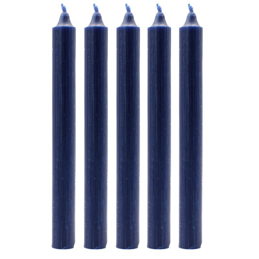 Hand Drawn - Dinner Table Candles - Navy Blue - 20cm - Pack of 21