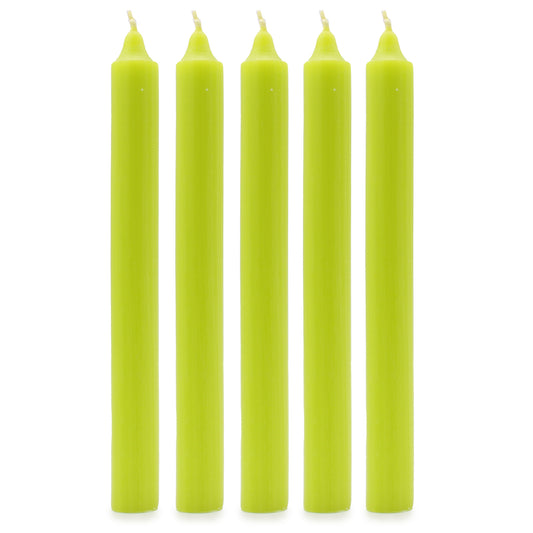 Hand Drawn - Dinner Table Candles - Lime - 20cm - Pack of 21