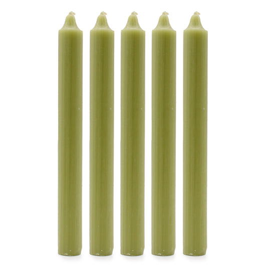 Hand Drawn - Dinner Table Candles - Olive Green - 20cm - Pack of 21