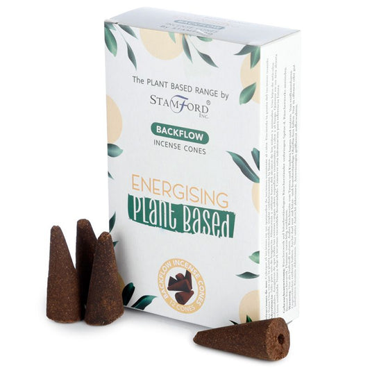 Stamford - Plant Based Vegan Friendly Back Flow Incense Cones - Energising - Pack of 12