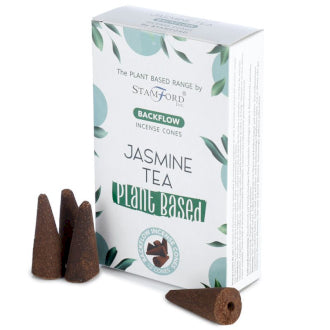 Stamford - Plant Based Vegan Friendly Back Flow Incense Cones - Jasmine Tea - Pack of 12