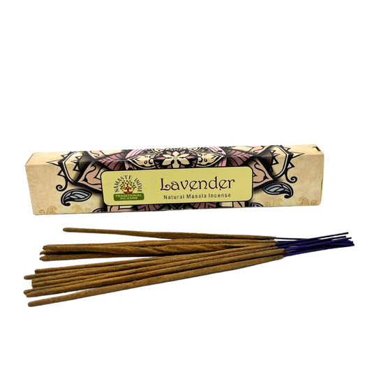 Namaste India - Mandala Natural Masala Incense Sticks - Lavender - Pack of 12