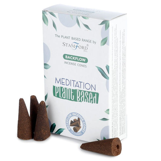 Stamford - Plant Based Vegan Friendly Back Flow Incense Cones - Meditation - Pack of 12