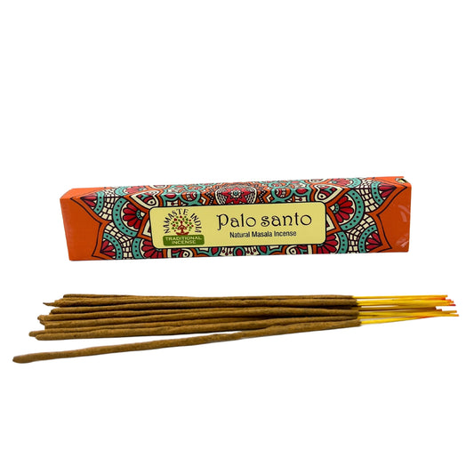 Namaste India - Mandala Natural Masala Incense Sticks - Palo Santo - Pack of 12