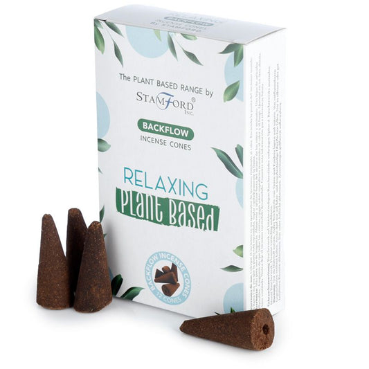 Stamford - Plant Based Vegan Friendly Back Flow Incense Cones - Relaxing - Pack of 12