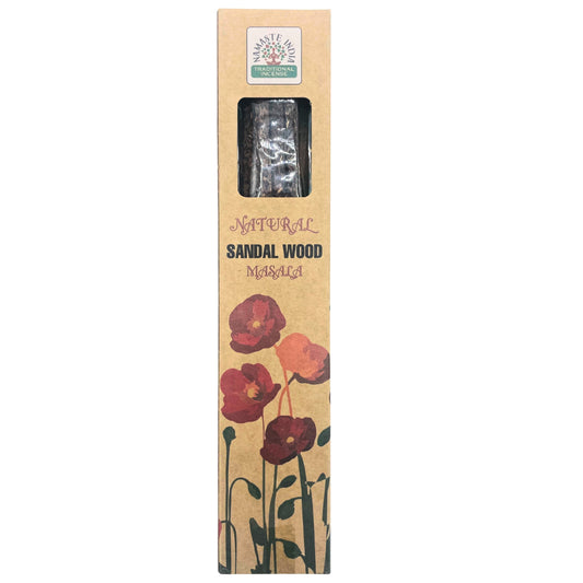 Namaste India - Natural Botanical Masala Incense Sticks - Sandalwood - Pack of 11