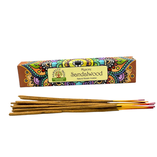 Namaste India - Mandala Natural Masala Incense Sticks - Sandalwood - Pack of 12