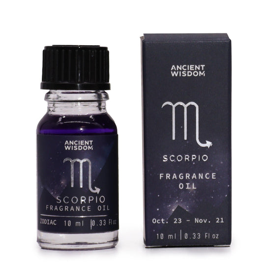 Zodiac Fragrance Oil - Scorpio - 10ml Bottle - Obsidian and Dark Coffee