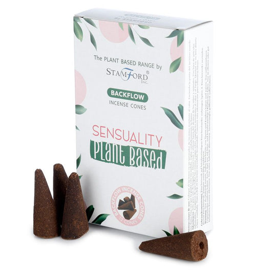 Stamford - Plant Based Vegan Friendly Back Flow Incense Cones - Sensuality - Pack of 12