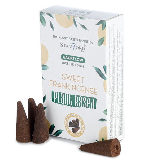 Stamford - Plant Based Vegan Friendly Back Flow Incense Cones - Sweet Frankincense - Pack of 12