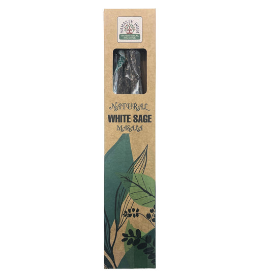 Namaste India - Natural Botanical Masala Incense Sticks - White Sage - Pack of 11